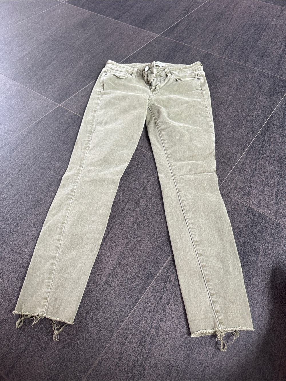 PAIGE Skinny Jeans in Sage Green